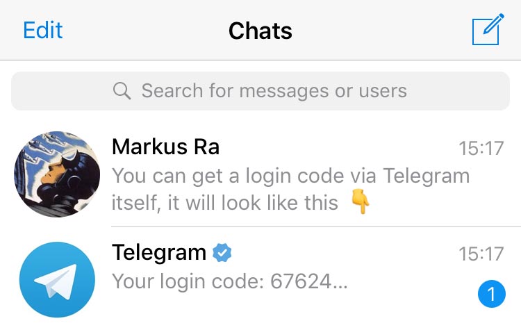 通过Telegram登录